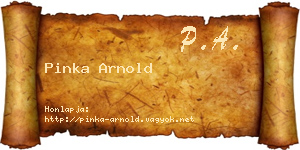 Pinka Arnold névjegykártya